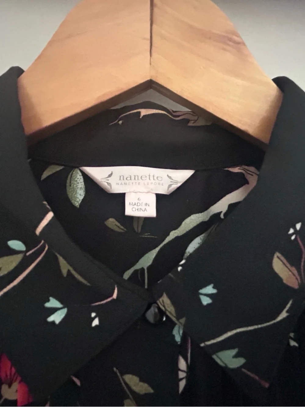Nanette Lepore Black Floral Long-Sleeve Fit & Flare Midi Dress Size 6 - Picture 4 of 11